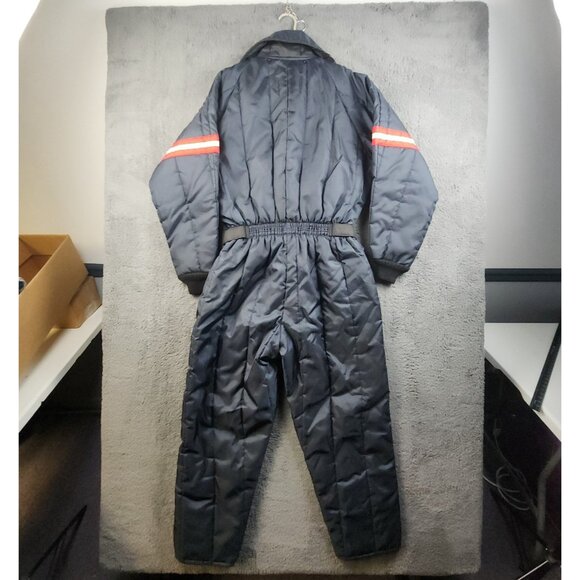 Vintage Snowmobile Suit Men's Large Tall Navy Blue One Piece Belted USA Made 70s - Picture 2 of 16